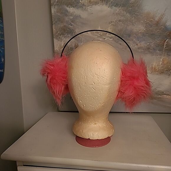 Pink Fuzzy Ear Muffs - Picture 1 of 5